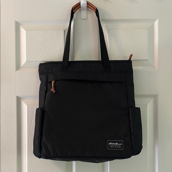 Eddie Bauer Black Convertible Tote to Backpack with laptop sleeve. - Picture 1 of 7